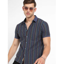 Campus Sutra Mens Multi-color Contrast Knitted Shirt