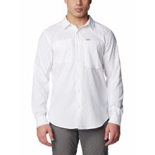 Columbia Mens White Omni-Shade Silver Ridge Utility Lite Long Sleeve Shirt