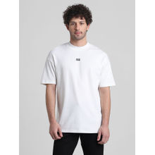 Jack & Jones White Drop Shoulder-Boxy Fit Non Stretch T-Shirt