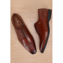 Louis Philippe Men Maroon Leather Oxfords