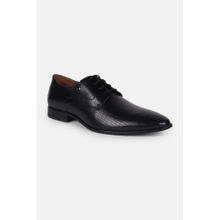 Louis Philippe Men Black Leather Lace Up Derbies Shoes