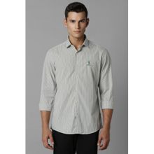 Louis Philippe Men Grey Slim Fit Stripe Full Sleeves Casual Shirt