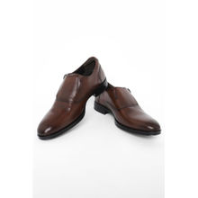 Louis Philippe Men Brown Leather Monk Straps