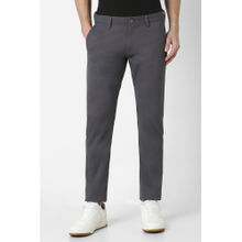 Peter England Men Grey Solid Low Skinny Fit Chino Casual Trousers