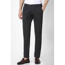 Peter England Men Black Textured Low Skinny Fit Chino Casual Trousers