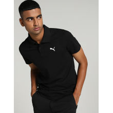 Puma Essentials Logo Mens Black Polo T-Shirt