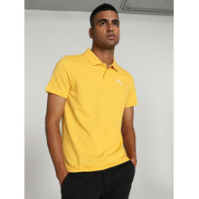 Puma Essentials Logo Mens Yellow Polo T-Shirt