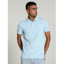 Puma Essentials Logo Mens Blue Polo T-Shirt