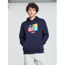 Puma Ess Graphic Fl Men's Blue Hooded Sweatshirt