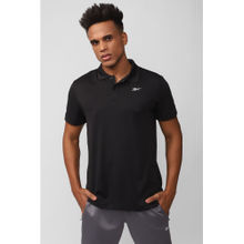 Reebok Mens Power Mesh Black Solid Polo T-Shirt