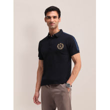 U.S. POLO ASSN. Mens Navy Blue Solid Polo T-Shirt