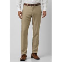 Van Heusen Men Khaki Solid Slim Fit Trouser