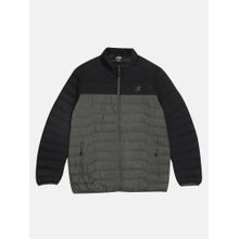 Xtep Dusty Green Black Padded Down Jacket for Men