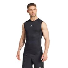 adidas Black Solid Sleeveless Tank Top