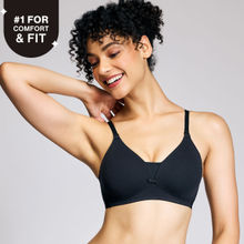 Nykd By Nykaa Breathe Cotton Triangle Cup Padded Non Wired T-Shirt Bra NYB003 Black