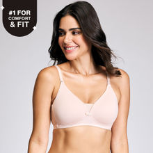 Nykd By Nykaa Breathe Cotton Triangle Cup Padded Non Wired T-Shirt Bra NYB003 Nude