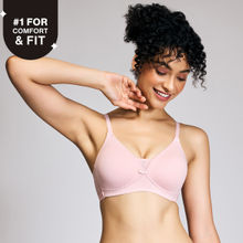 Nykd By Nykaa Breathe Cotton Triangle Cup Padded Non Wired T-Shirt Bra NYB003 Pink