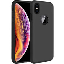 VAKU Liquid Silicon Velvet Touch Silk Finish Case For Apple Iphone Xs/X 5.8 - Black