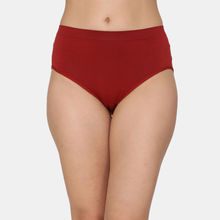 Zivame Bikini Medium Rise Full Coverage Seamless Panty - Red