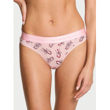 Victoria's Secret Pink Logo Cotton Thong Panty