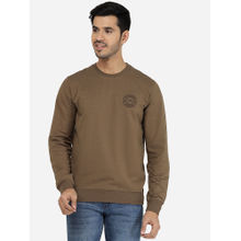 JadeBlue Men Olive Brown Solid Regular Fit Winter T-Shirt