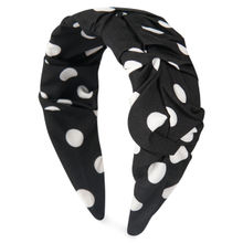 YoungWildFree Hair Bands Black Dotted Fancy Hairbands For Women - Comfortable Cotton Fabric