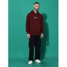 Griffel Vaguely Oversized Maroon Hoodie Tracksuit (Set of 2)