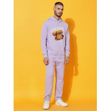 Griffel Upside Teddy Regular Fit Lavender Hoodie Tracksuit (Set of 2)