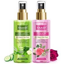 Vaadi Herbals Rose Water & Aloe Vera Cucumber Mist Skin Toner - Pack Of 2