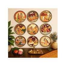 RITUALISTIC Ramayan Wall Plate for home decor metal wall art & showpiece set of 9