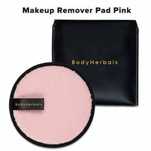 BodyHerbals Reusable Makeup Remover Pad Microfiber Dual Sided Rounds Free Leatherite Pouch - Pink
