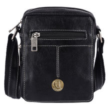 HiLEDER Pure Leather Messenger Shoulder 7" Sling Cross Body Bag Men Women Black