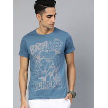 Conditions Apply Blue Printed T-Shirt