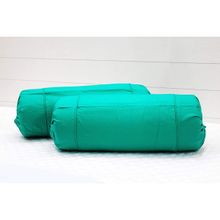 SHADES OF LIFE Plain Bolster Cover- Turquoise