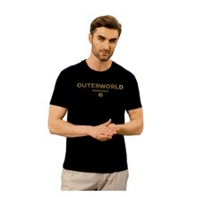 OUTERWORLD Black Dripping Gold Men Luxury T-Shirt