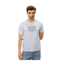 OUTERWORLD Grey Silver Halo Men Luxury T-Shirt