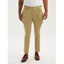 Vastramay Men Beige Cotton Satin Solid Jodhpuri Breeches Pants
