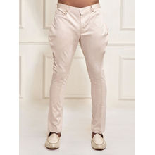 Vastramay Men Cream Cotton Satin Solid Jodhpuri Breeches Pants