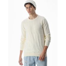 Jack & Jones Mens Regular Fit White Sweater