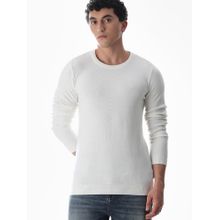 Jack & Jones Mens Regular Fit White Sweater