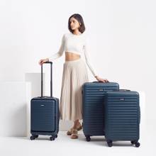 Assembly Set of 3 Luggage Trolley- 28, 24 & 20 inches Hardsided Suitcase - Blue