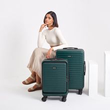 Assembly Hard Luggage Set Of 2Medium Check-In 24 Inches And Cabin Luggage 20 Inches Green