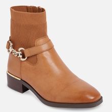 Aldo Franina Leather Medium Brown Solid Ankle Boots