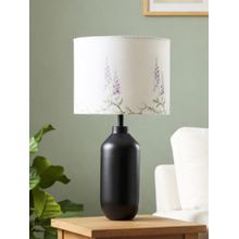 The Decor Mart Modern Decorative Metal Table Lamp With Printed Fabric Shade For Living Room
