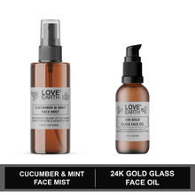 Love Earth Cucumber Mint Toner + 24k Gold Glass Face Oil