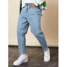 Styli Balloon Fit Jeans With Pocket Construct Blue