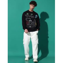 Griffel Travel Oversized Black Sweatshirt and Trackpant (Set of 2)