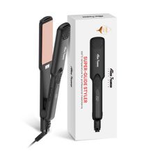 Alan Truman Black Super Glide Wide Argan Gold Oil Infused Ceramic Plates Hair Straightener