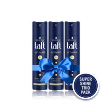 Schwarzkopf Taft Ultimate Hair Lacquer, Luminous Crystal Shine Hold 5+ (Value Pack of 3)