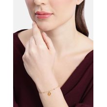 Carlton London 18Kt Gold Plated Organic Enamel Charm Adjustable Bracelet